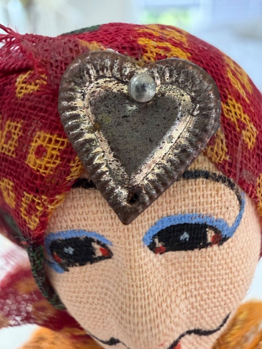 Vintage Indian Rajasthani Doll Wooden Base Hindu Made in India - Picture 10 of 13